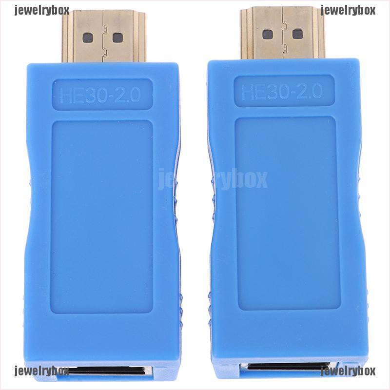 {jewelry box}2pcs 1080P HDMI Extender to RJ45 Over Cat 5e/6 Network LAN Ethernet Adapter Blue | BigBuy360 - bigbuy360.vn