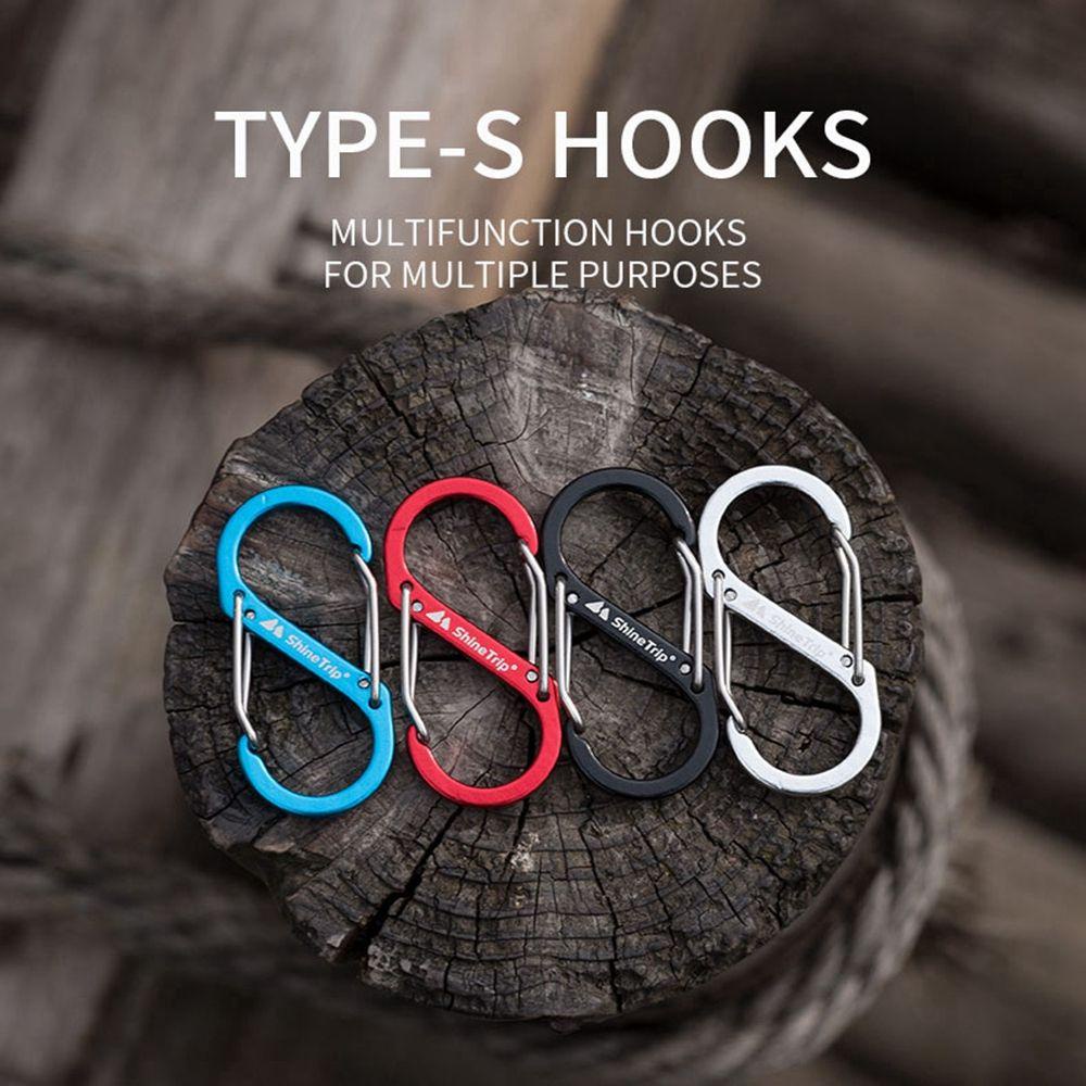 Móc khóa carabiner MUVAKO chữ S bằng hợp kim nhôm chống trộm