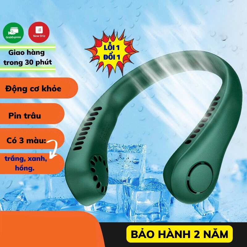 Quạt Đeo Cổ Quạt Mini Tích Điện Đeo Cổ Thông Minh 3 Cấp Độ Gió Không Cánh Sun.z