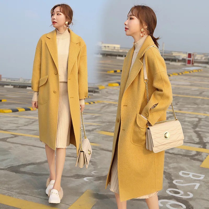 Áo khoác dạ dáng dài phong cách Hàn Quốc, áo dạ nữ đẹp