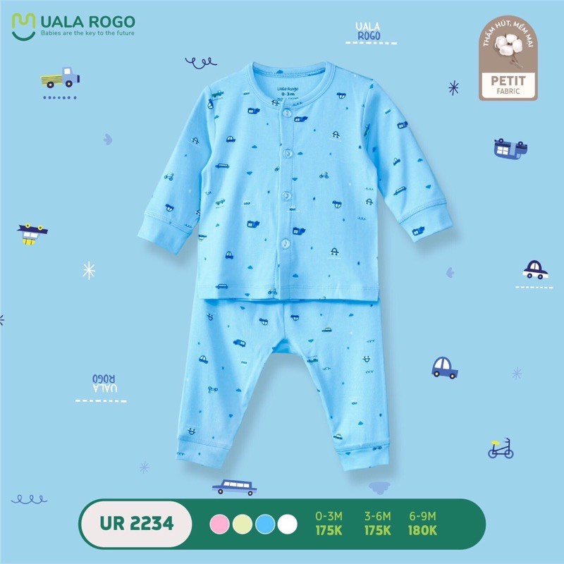 Uala rogo - Bộ dài cài thẳng ss petit hoạ tiết UR2234