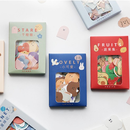 &lt;Ảnh Thật Shop Chụp&gt; Set 100 Miếng Sticker Lovely Hình Dán Trang Trí Sổ Tay Nhật Ký Điện Thoại Khay Đựng Bút M013
