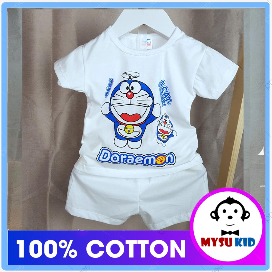 [ 8kg đến 19kg ] Set 3 bộ đồ tay ngắn bé trai bé gái thun cotton trắng