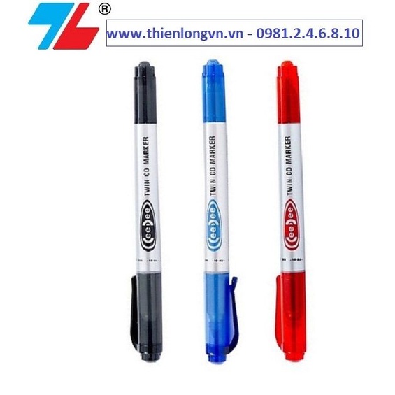 Bút viết lông dầu 2 đầu không xóa được - bút dạ kính ceedee Thiên Long PM-04