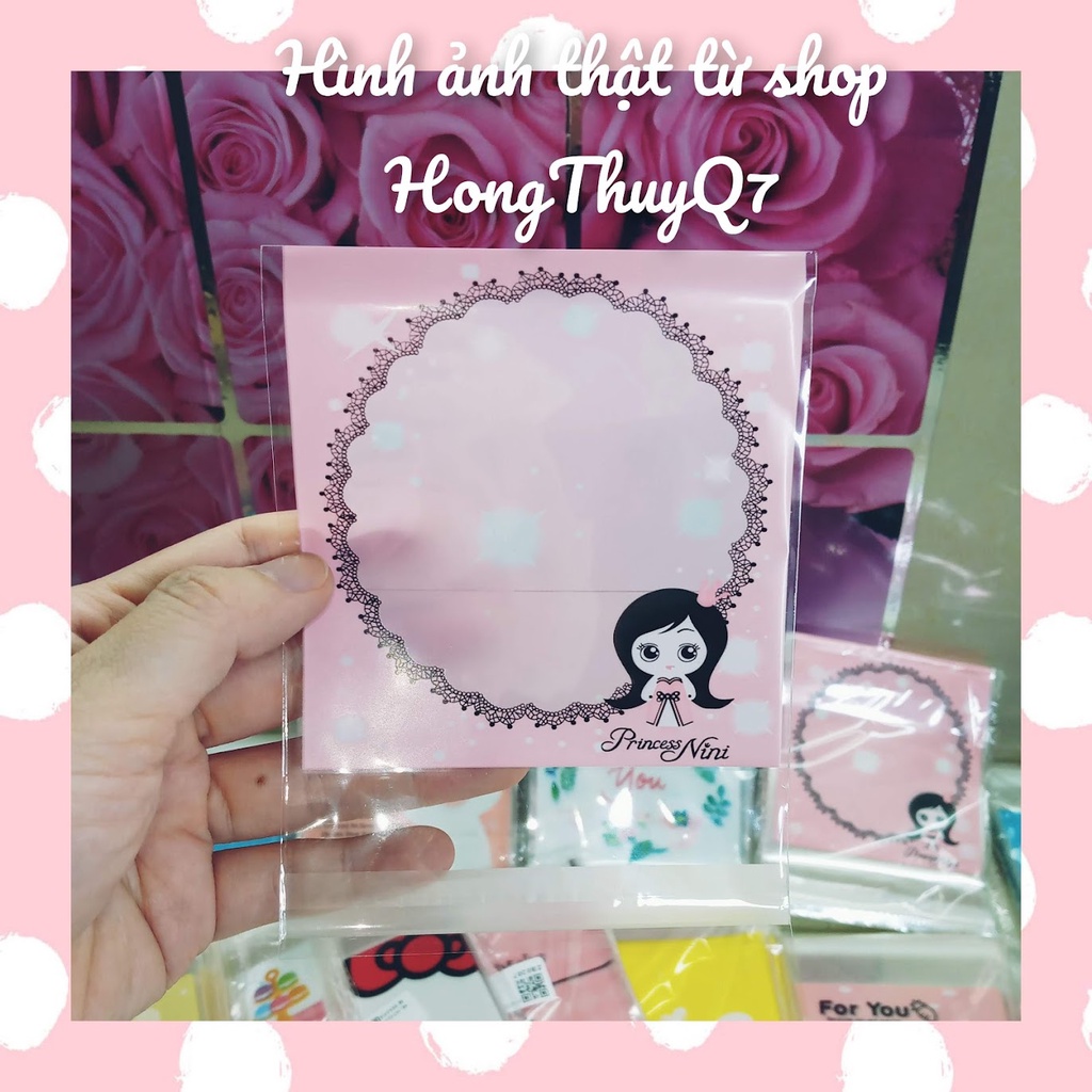 Túi bóng kính 10x10+3cm đựng mỹ phẩm, bông tẩy trang, trang sức, quà tặng, bánh kẹo so cute /10.1/- HongThuyQ7