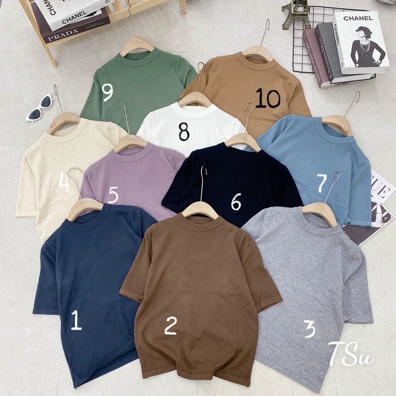 áo len cổ tròn basic tông nâu-be al595