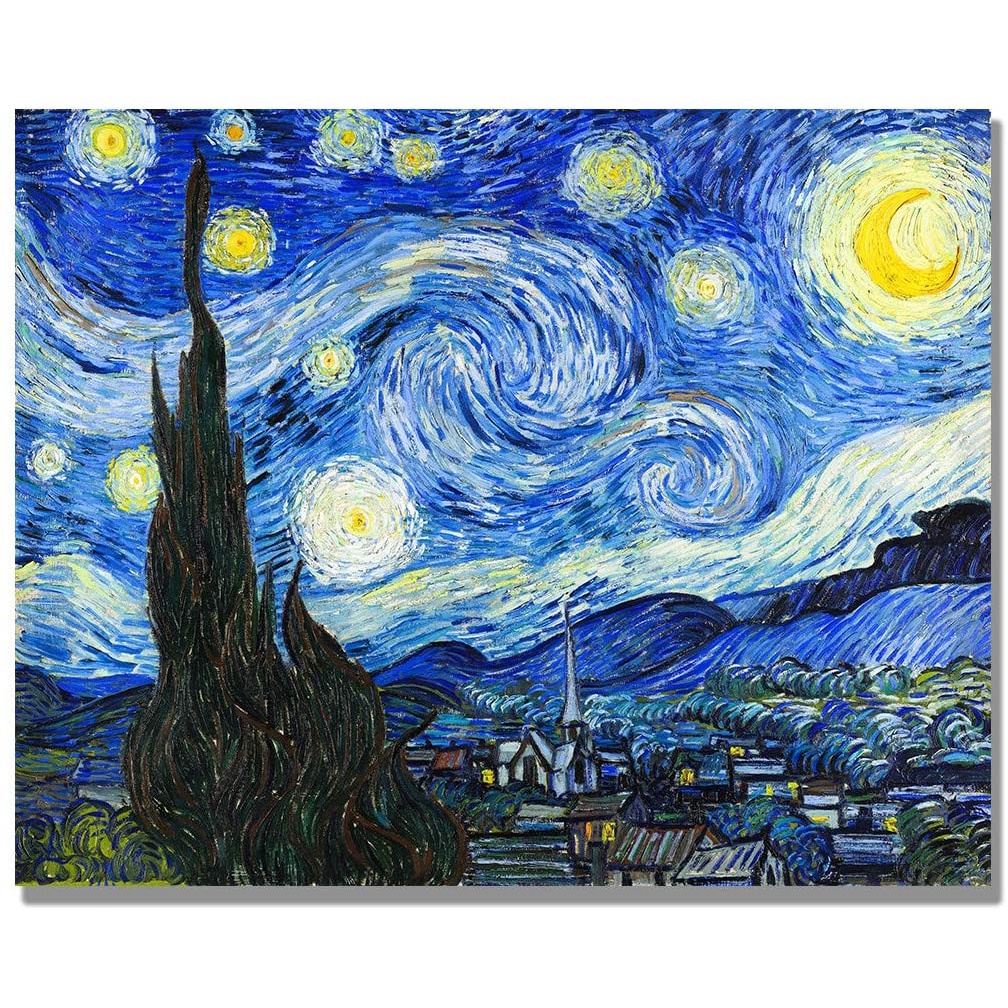 EliteartThe Đêm Đầy Sao Của Vincent Van Gogh Tranh Sinh Sản Gicoly Nghệ Thuật Treo Tường Vải Bố Hình In