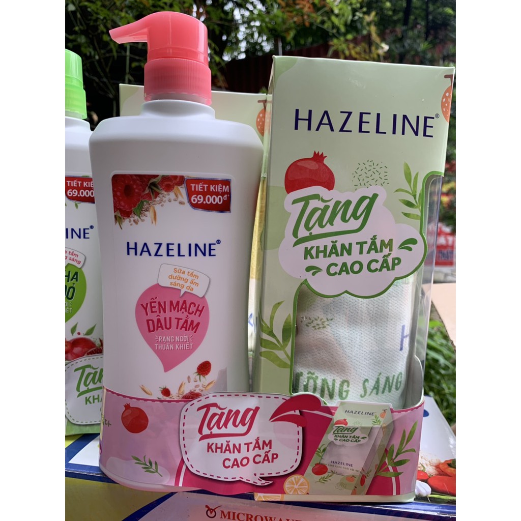 SỮA TẮM HAZELINE 670g tặng khăn