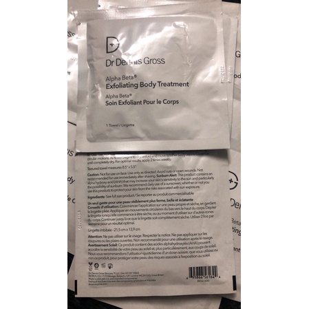 Khăn tẩy da chết cơ thể Dr. Dennis Gross Skincare Alpha Beta® Exfoliating Body Treatment Peel