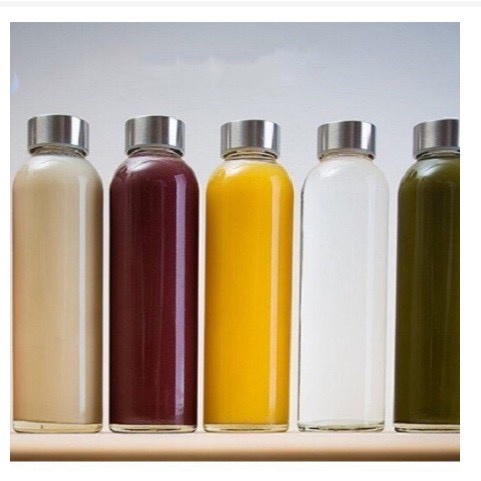 Chai thủy tinh có dây đựng nước ép, detox , lọ thủy tinh đựng sữa hạt 500ml B0