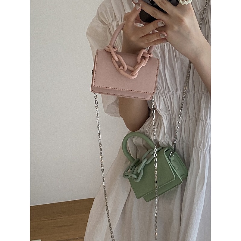 Túi Xách Đeo Chéo Vai Có Dây Xích Kiểu Dáng Đơn Giản Gylb313