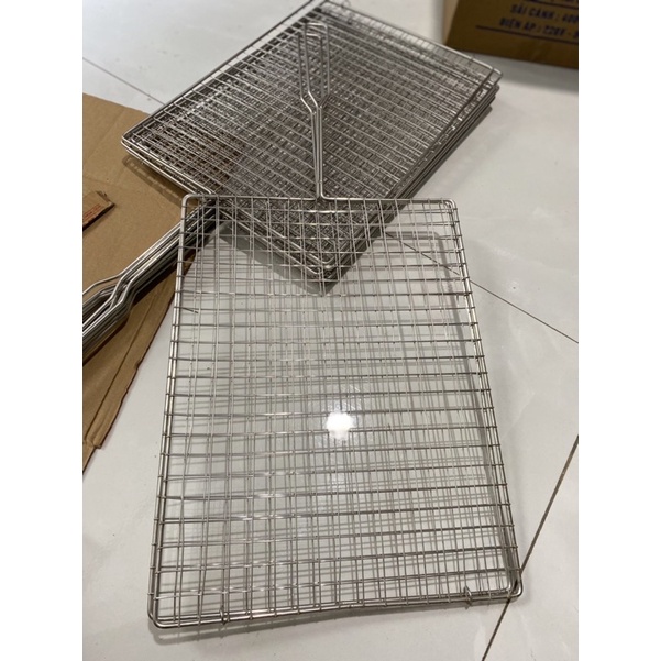 Vỉ nướng, phên nướng than hoa bằng inox không rỉ kích thước 40cm x 30cm