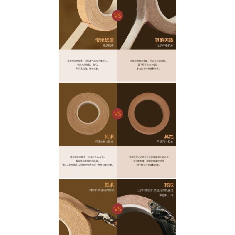 Combo 5 cuộn - 10 cuộn Keo quấn móng Guzheng loại tốt. Thương hiệu ChuanCheng. Độ dính cao, k bị chảy. kích thướt dài