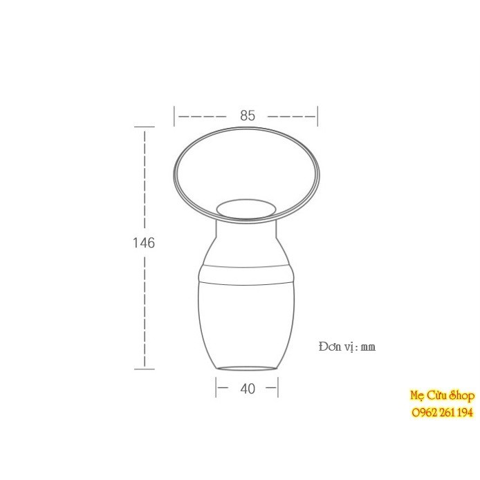 Phễu hút sữa, phếu hứng sữa silicon - Giúp mẹ rảnh tay khi hút sữa, dung tích 90ml