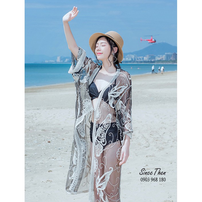 Áo choàng ren đi biển sexy, áo kimono đẹp mang kèm bikini - Since Then | WebRaoVat - webraovat.net.vn
