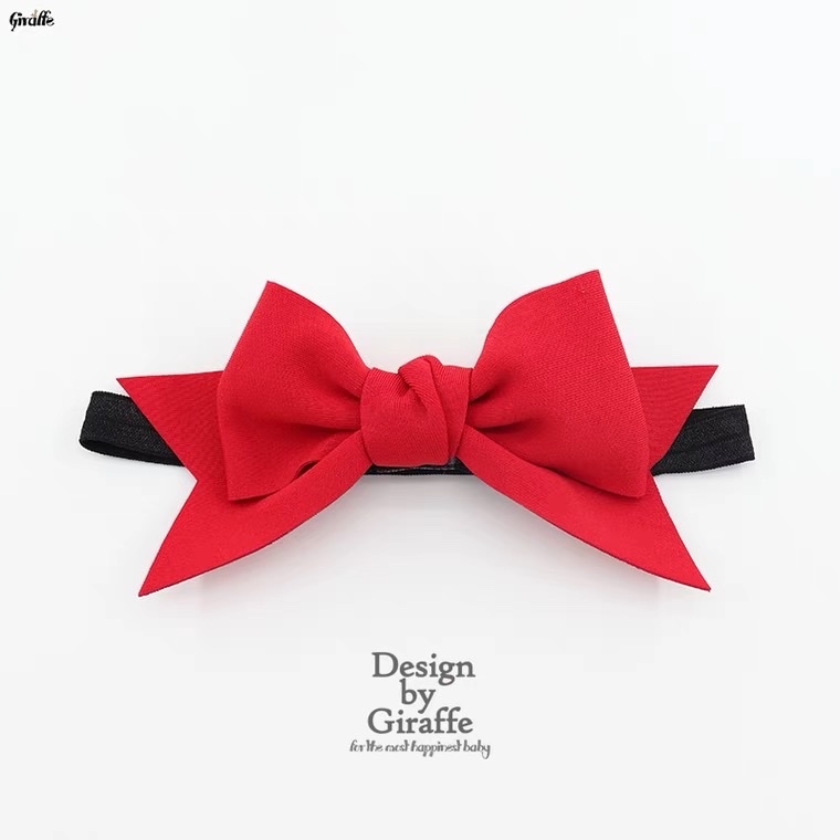 Băng đô nơ đỏ dáng đứng dễ thương cho bé gái (Ảnh thật)