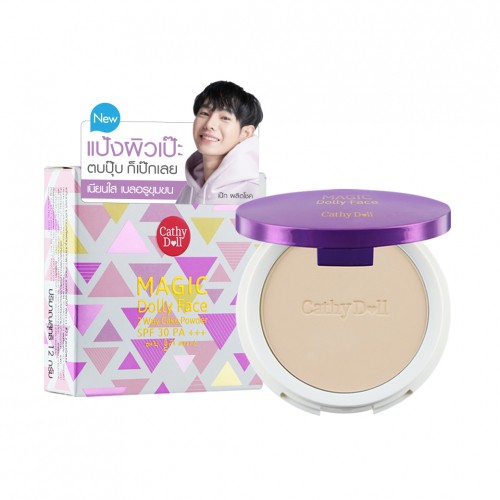 Phấn Phủ Thái Lan Kiềm Dầu  Cathy Doll chống nắng lâu trôi Cathy Doll Magic Dolly Face Two Way Cake Powder SPF30 PA++