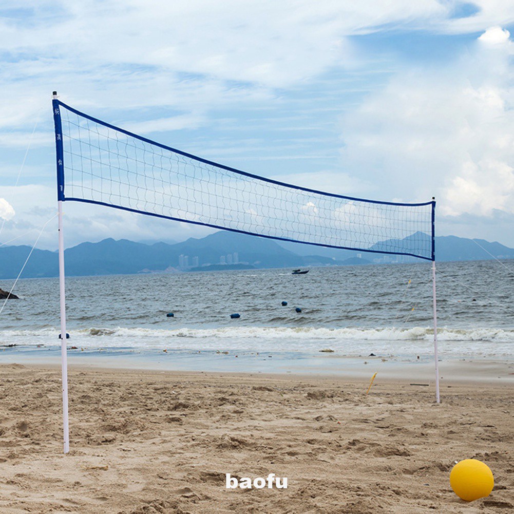 Bộ lưới luyện tập chơi cầu lông bóng chuyền thể thao ngoài trời trên bãi biển mùa hè chiều cao điều chỉnh gấp lại được