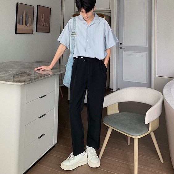 Quần dài ống suông rộng thời trang thanh lịch dành cho nam