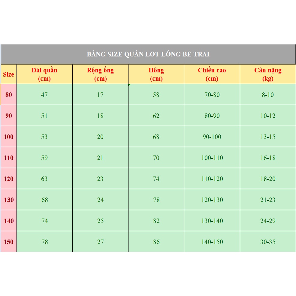 Quần nỉ lót lông Quảng Châu cho bé trai từ 8-35kg