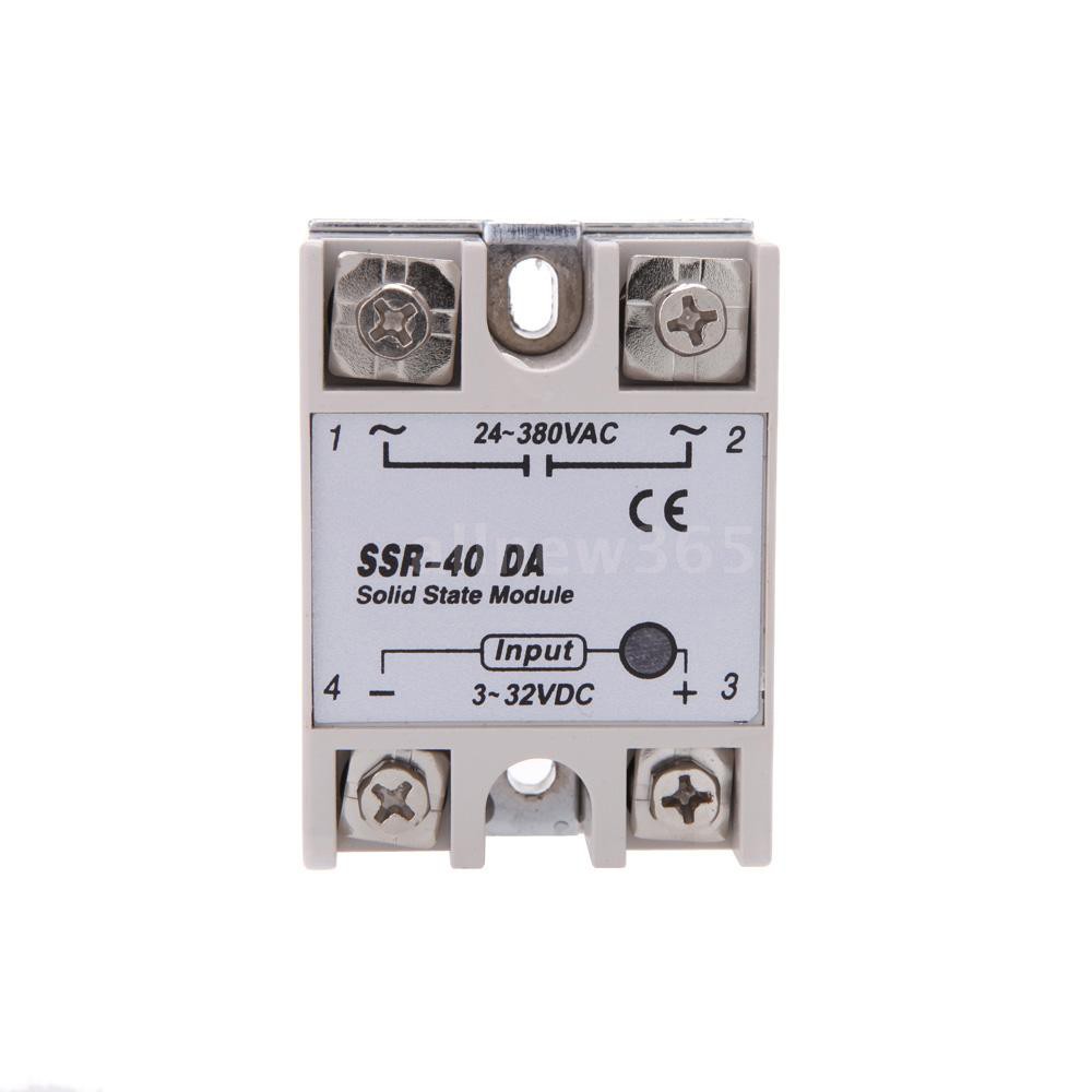 Allnew 24V-380V 40A SSR-40 DA Solid State Relay Module for PID Temperature Controller 3-32V DC To AC