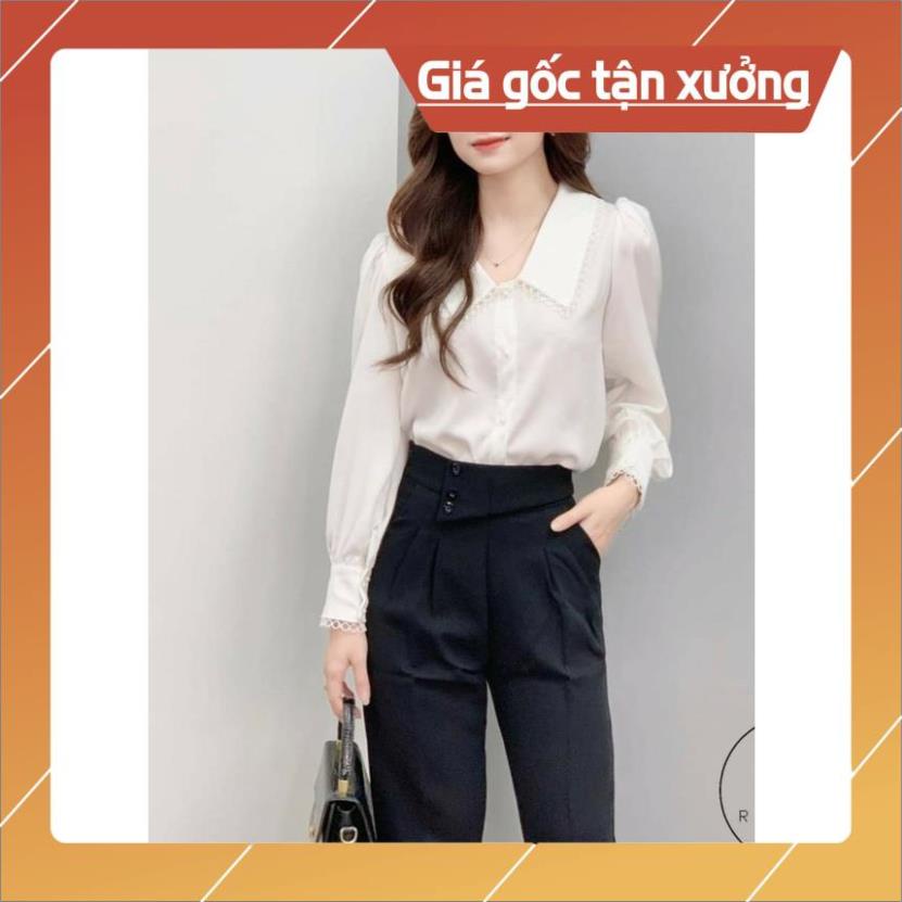 [Chất lượng số 1] Áo sơ mi nữ tiểu thư viền ren kiểu công sở hàn quốc màu trắng thời trang thiết kế Gloria Shop | BigBuy360 - bigbuy360.vn