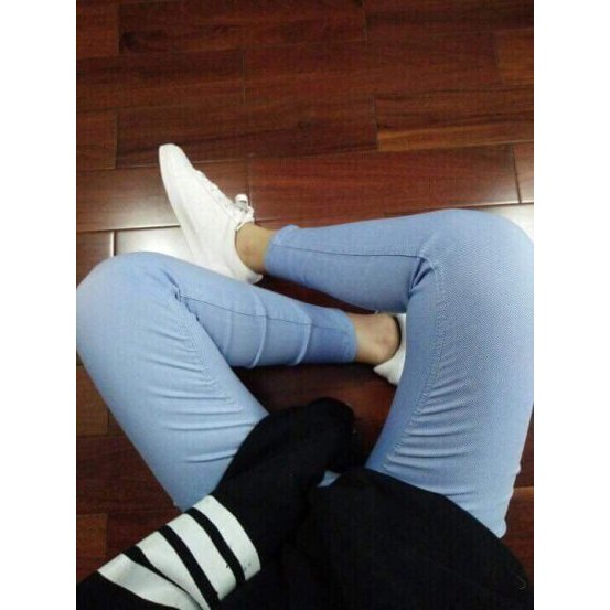 Quần tregging giả jean màu xanh nhạt | BigBuy360 - bigbuy360.vn