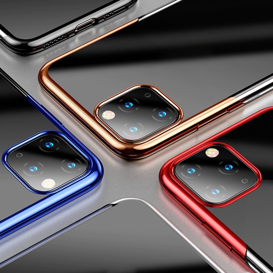 Ốp lưng iPhone 11/ 11 Pro/ 11 Pro Max Silicon dẻo lưng trong viền màu Baseus