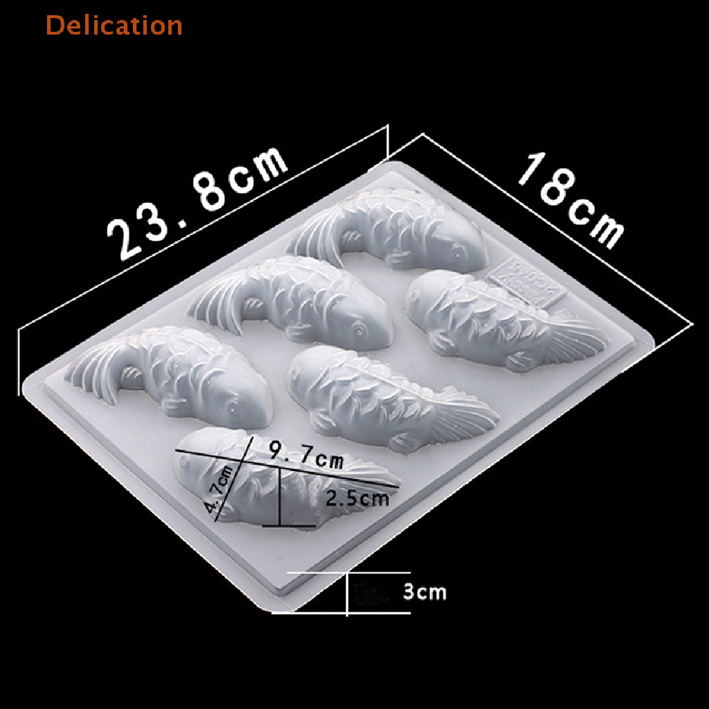 1 Khuôn Silicone Làm Bánh / Xà Phòng 6 Lỗ Hình Cá Chép 3D DIY
