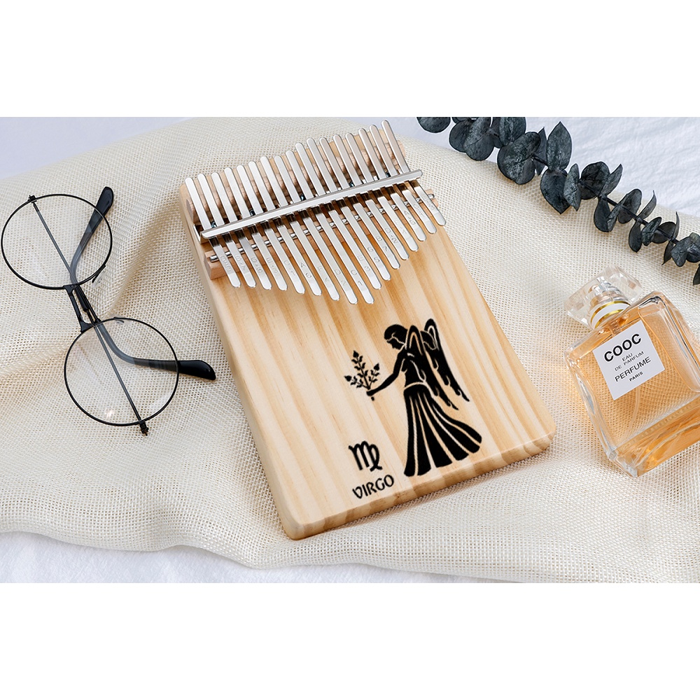 Đàn kalimba 17 phím cao cấp 12 cung hoàng đạo tặng búa chỉnh âm, stick dán màu Gía siêu hời