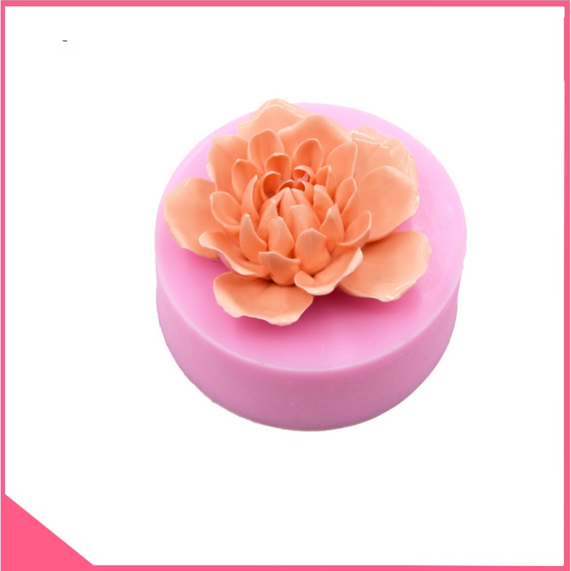 Khuôn silicon 4d làm rau câu hoa mẫu đơn