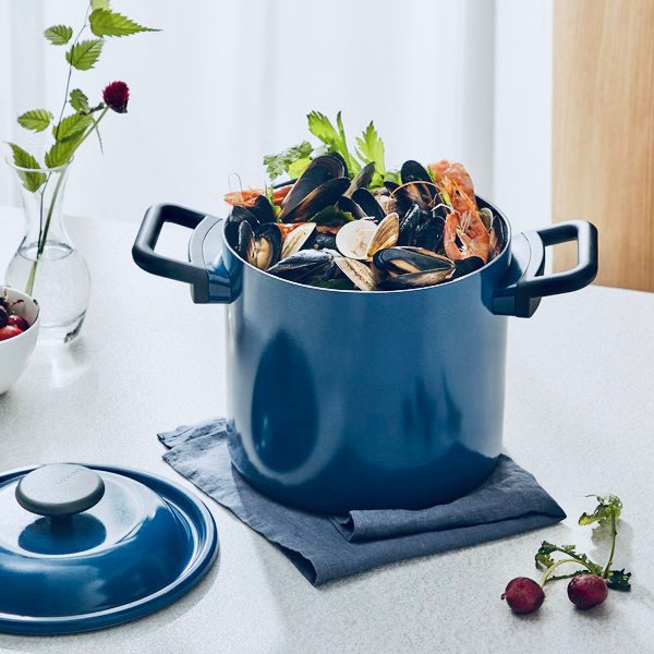 Nồi Decore Lock&amp;lock xanh navy 20cm LDE1204IH Dùng được bếp từ hàng chính hãng