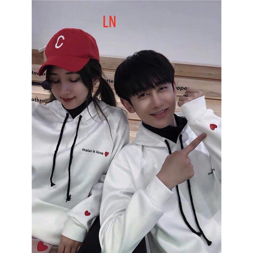 [FREESHIP ĐƠN TỪ 50K] Áo đôi hoodie maian tim tay LNG1119