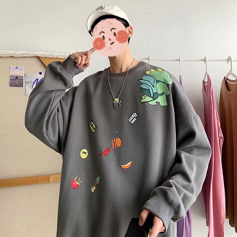 Áo Nỉ Tay Dài In Hình Hoạt Hình Trẻ Trung Cho Cặp Đôi | BigBuy360 - bigbuy360.vn