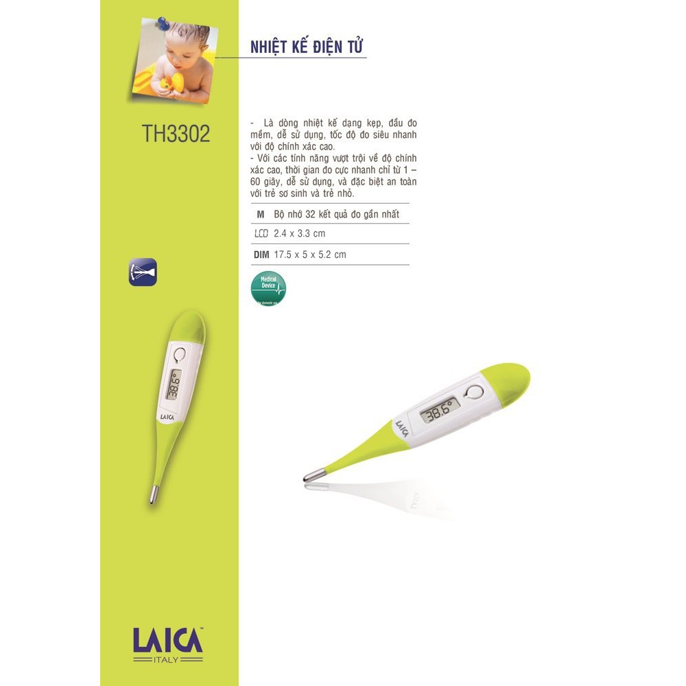 Nhiệt kế đầu mềm Laica TH3302