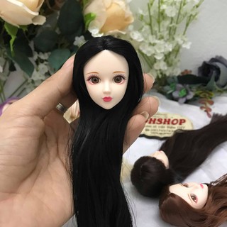Đầu búp bê Xinyi tóc dài 23cm mắt 3D