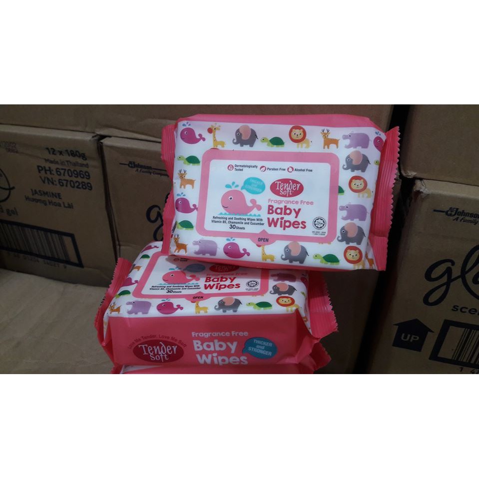 Khăn Giấy Ướt Cho Bé Tender Soft Baby Wipes - 30 tờ