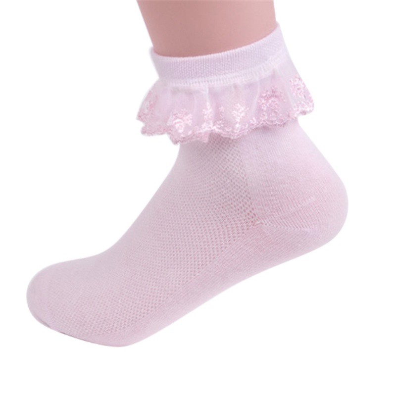 Vớ ngắn cổ phối ren thiết kế kiểu công chúa xinh xắn cho bé gái