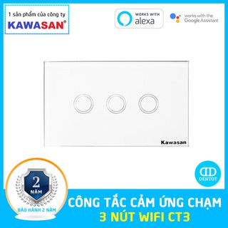Công Tắc Cảm Ứng Chạm 3 Nút Điều Khiển Wifi - Kawasan CT3
