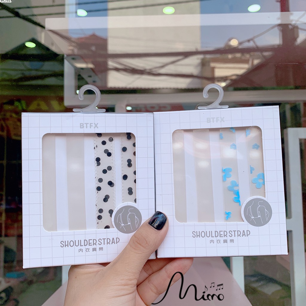 Dây áo con trong suốt họa tiết họa tiết mùa hè nhiều mẫu gửi ngẫu nhiên(2 đôi)