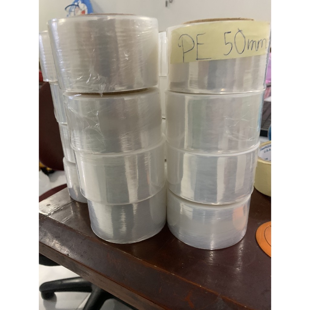 [SỈ/LẺ] Màng PE Trắng (Màng Chít) khổ 5Cm, Màng Co PE Trắng, Màng Nilong Trắng Màng Chít quấn hàng bọc hàng