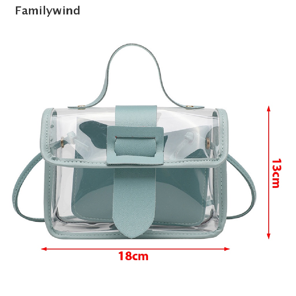 Túi Xách Đeo Vai Bằng PVC Trong Suốt Hình Vuông Cỡ Nhỏ Thời Trang Mùa Hè Cho Nữ