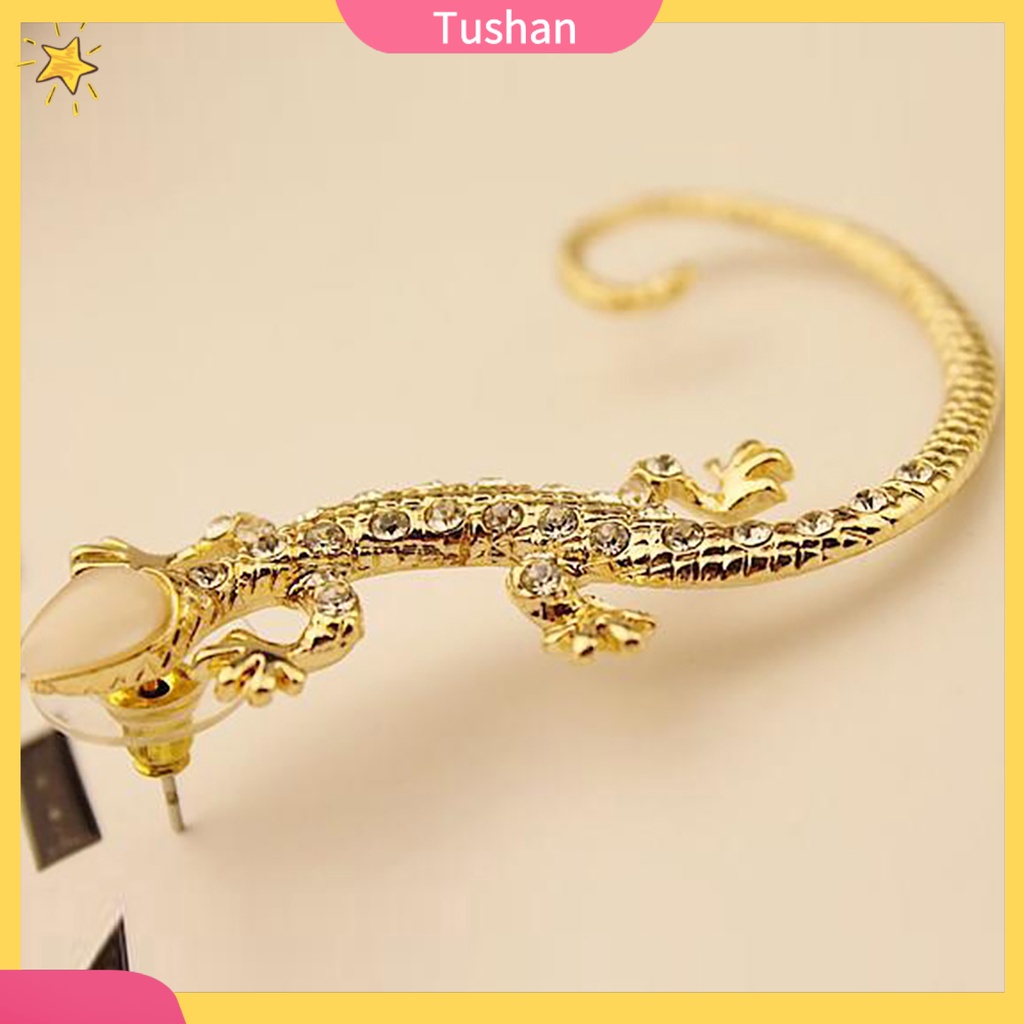 Khuyên kẹp vành tai đính đá hình thằn lằn độc đáo TUSH