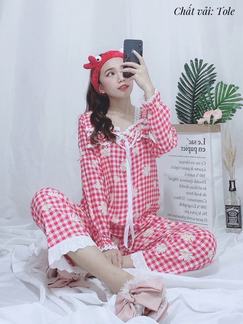 Bộ tole lanh tiểu thư tay dài mẫu mới | BigBuy360 - bigbuy360.vn