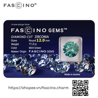 Kim Cương Nhân Tạo FASCINO GEMS 12.0mm Màu TCF Green/Blue/Mint Green