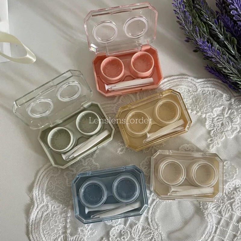 Khay Dụng Cụ Hộp Đựng Kính Áp Tròng Basic 5 Màu Không Xoáy Nắp Chống Rò Rỉ