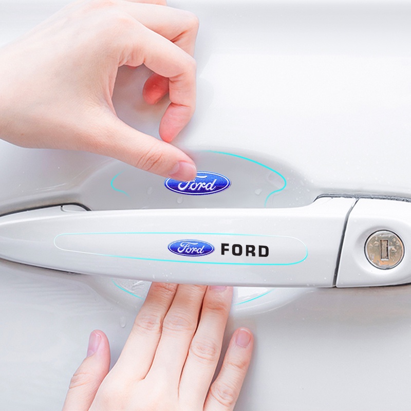 Set 8 Tấm Phim Vinyl Trong Suốt Dán Bảo Vệ Tay Cầm Xe Hơi Ford Fiesta Focus Ka EcoSport Ranger