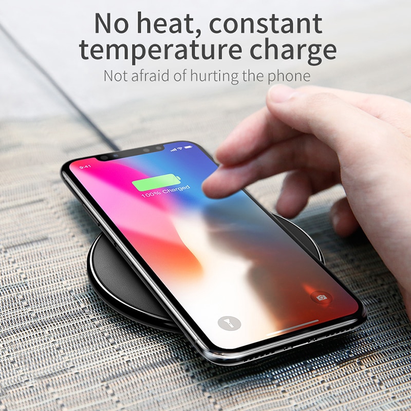 Bộ sạc không dây da baseus cho iPhone 11 Pro XS Max XR X 8 Plus máy tính để bàn Wireless Charger pad cho Samsung S10 S9 Xiaomi mi 9