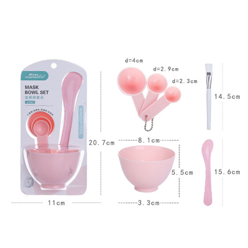 Bộ 6 dụng cụ trộn mặt nạ chăm sóc gồm bát / muỗng đong 4 trong 1 / cọ
