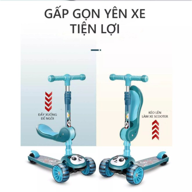 [FREESHIP] XE TRƯỢT SCOOTER 3IN1 CÓ NHẠC, ĐÈN